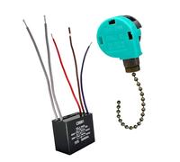 Folpus Accesorios para interruptores de ventilador de techo, lámpara de pared Cbb61, condensador de repuesto profesional, 3 velocidades, interruptor de, Cadena de Bronce