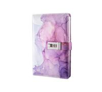 Folpus Cuaderno con Diario Libreta Agenda Cuaderno con Cierre Numérico y Banda de Cubierta Rígida Cosida de Piel Sintética y Papel Adecuado para Notas, UV-密码本-紫色