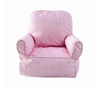Folpus Sillón Infantil Sofá Niño Niños Asiento Acolchado con Tapizado Textil Extraíble y Soporte Suave Adecuado para Dormitorio Sala de Juegos Rincón de, Rosa, Cuadros Rosas