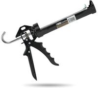 FOME FLEX Pistola de cartuchos de silicona AutoStop, sin goteo, fuerza de presión de 2000 N, relación de transmisión 14:1, mango de aluminio resistente, prensa profesional para cartuchos de silicona y