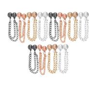 FOMIYES 12 Pinzas Magnéticas para Ropa de Mujer con Cadena Cierre Magnético Rápido Ajustables para Suéteres Camisas y Chales Colores Negro Plata Dorado y Rosa Pack de 12 Unidades