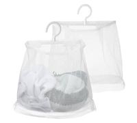FOMIYES 2 Piezas Bolsa de Almacenamiento Colgante para Pinzas de Ropa de Poliéster y PP, Resistente y Plegable, Diseño Ahorrador de Espacio Adecuado para Baño y Hogar