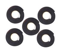 FOMIYES 6 Piezas Burlete de Esponja Eva Negro Adhesivo Fuerte y Resistencia al Viento para Puertas Interiores y Exteriores, Adecuado para Baño y Cuarto de Lavado