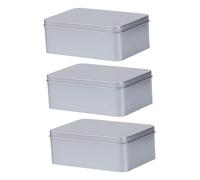 FOMIYES Juego de 3 Cajas Grandes de Hojalata con Tapa Almacenamiento Hermético para y Regalos Caja Rectangular Metálica Multifuncional para Dulces y Baratijas Resistente y Práctica