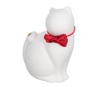 FOMIYES Porta Incienso de Cerámica con Diseño de Gato Único, Quemador con Tapete de Bambú para Protección de Muebles y Decoración de Escritorio en Habitación y Oficina
