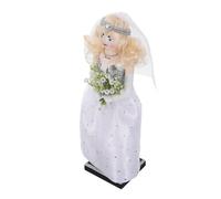 FOMIYES Soldado de Cascanueces de Madera Decorativo para Boda con Figura de Novia Estatua Artesanal para Decoración del Hogar y Eventos Especiales