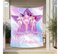 Fondo personalizado para fiesta de feliz cumpleaños, fondo de vinilo personalizado con globos para cabina de fotos, mesa dulce, decoración de pared Zafiro profundo 40x60cm