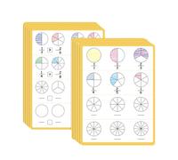 Fonowx 10 Hojas de Láminas Borrables de Fracciones para Niños Y Niñas de 4 a 6 años.