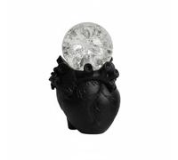 Fonowx Adorno de Corazón de Resina Escultura Figura Ornamento con Bola Tipo Cristal sobre Base de Corazón Tallada Pintura Artesanal Adecuado para Mesa Auxiliar Consola Cabecera Mesa de Café, Negro