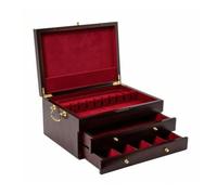 Fonowx Caja de Cubiertos de Madera Caja de Cubertería Baúl para Cubiertos para Platería Madera de Pino Acabado Clásico Tapa Abatible Tenedores Cuchillos y, 39 29 17.5cm