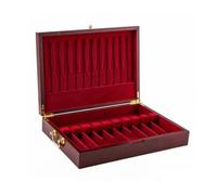 Fonowx Caja de Cubiertos de Madera Caja de Cubertería Baúl para Cubiertos para Platería Madera de Pino Acabado Clásico Tapa Abatible Tenedores Cuchillos y, 39 29 8cm