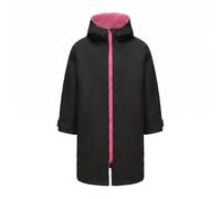 Fonowx Capa de Surf para Niños Cambiadora con Capucha Albornoz Abrigo Cortaviento Toalla Poncho Microfibra con Forro Suave y, Negro-Rosa, Numeric_13, Short