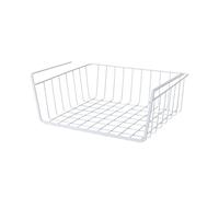 Fonowx Cesta de Almacenamiento de Hierro, Cesta de Alambre para debajo Del Estante, Organizador Deslizante, Estante Colgante, Uso Multiusos, Maximización Del, Blanco, S