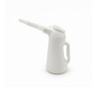 Fonowx Dispensador de Aceite Manual Jarra Aceitera Bidón de Lubricante Recipiente con Largo de Medición y Asa Ergonómica Apto para Talleres Mantenimiento, White Screw