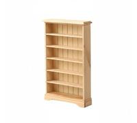Fonowx Estantería Miniatura Librero Accesorio para Casa de Muñecas Repisa con Seis Cavidades Madera Natural Diseño Preciso Adecuada para Coleccionistas Cuartos de Juegos Decoración Infantil, Madera