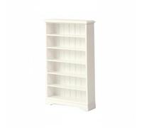 Fonowx Estantería Miniatura Librero Accesorio para Casa de Muñecas Repisa con Seis Cavidades Madera Natural Diseño Preciso Adecuada para Coleccionistas Cuartos de Juegos Decoración Infantil, Blanco
