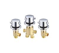Fonowx Grifo de Baño Conjunto Válvula de Ducha Montaje Completo Cilíndrico Latón Resistente Acabado Brillante Adecuado para Baños Residenciales y, Triángulo SY-1007
