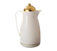 Fonowx Hervidor de Café Esmaltado, Jarra de Agua de Vidrio, Caldera de Leche, Función Aislante, Apto para Estufa, Cocina, Hogar, Restaurante, Exteriores, Reg, Patrón Trenzado, Individual