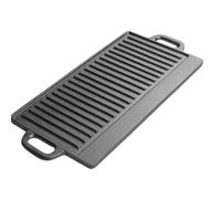 Fonowx Hierro Fundido para Exterior Plancha Parrilla Sartén Bandeja de Hierro con Superficie Estriada y Gran Inercia Térmica Asas Laterales Adecuada para Barbacoa Jardín Excursiones, 50 23cm