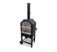 Fonowx Parrilla de Carbón Vegetal para Barbacoa Barbacoa Asador Ahumador de Pie con Cámara Frontal y Chimenea Alta Metal y Acero Inoxidable con Estante y