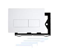Fonowx Placa de Descarga para Inodoro Suspendido Panel de Botón Doble Tapa de Cisterna Oculta Botón de Descarga Acabado Moderno y Acceso Frontal Cómodo, Blanco