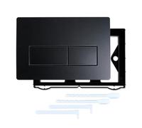 Fonowx Placa de Descarga para Inodoro Suspendido Panel de Botón Doble Tapa de Cisterna Oculta Botón de Descarga Acabado Moderno y Acceso Frontal Cómodo, Plateado