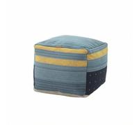 Fonowx Puf de Suelo Ottoman Cojín Reposapiés Taburete con Relleno de Perlas y Tapizado Suave para y Soporte Forma Baja Cuadrada con Bordes Redondeados, 42 42 33cm, Azul