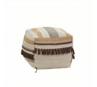 Fonowx Puf de Suelo Ottoman Cojín Reposapiés Taburete con Relleno de Perlas y Tapizado Suave para y Soporte Forma Baja Cuadrada con Bordes Redondeados, 42 42 33cm, Beige
