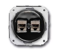 Fontini 31-707-27-2 - Doble rj45 categoria 6 porcelana negro pack