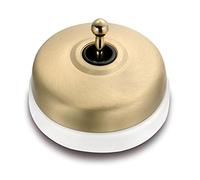 Fontini 60308592 Conmutador Porcelana Blanca Carcasa Dorado Satinado, Manecilla Dorada