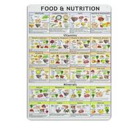 Food Pyramid Metal Sign Nutrient Chart Retro Home Decor Plaque 12x8 Inch