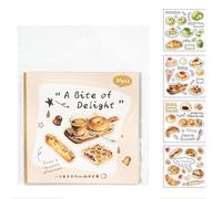 Food Sticker Pack, Cute Scrapbooking Labels, Fun Design with Color, Diy Journal with Style, Craft Supply 3.14*3.14*0.11 pulgadas, Creative Classroom Decoration for Kids Adults School Notebook Memo