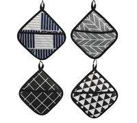 Foonary Juego de 8 agarraderas con bolsa - topflappens cuadradas de algodón resistentes al calor - Juego de agarraderas cuadradas perfectas para cocina y repostería principiantes
