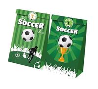 Football Designs - Bolsas de regalo de papel kraft prácticas con calcomanías temáticas de fútbol para planificación de eventos, decoración de fiestas temáticas deportivas