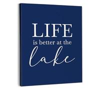 FOPURE Life is Better at the Lake Wall-Art Lake Decor for Home Lake House Wall Decor Gifts(Framed,08x12inch(20x30cm))