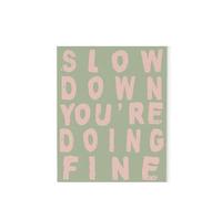 FOPURE Slow Down You're Doing Fine Motivational Poster, Inspirational Retro Wall-Art with Affirmations, Uplifting Home Decor for Living Room & Office(Framed,08x12inch(20x30cm))