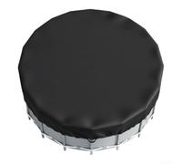 For Brand Cubierta de piscina al aire libre para piscinas sobre el suelo, protector solar redondo impermeable contra el polvo, tela Oxford plegable, negro(3)