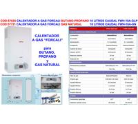 FORCALI Finstock Calentador a Gas Natural 10 Litros FWH-10A