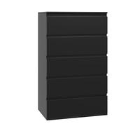 FOREHILL 100cm Cómoda Dormitorio con 5 Cajones, Sinfonier Alto | Cajonera de Almacenaje, Cómoda Negro para Dormitorio, Cajonera de Almacenaje de Madera para Oficina Habitación 55×33×100cm