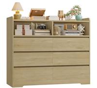 FOREHILL 120cm Comodas y Cajoneras Dormitorio, 6 Cajones, 2 Compartimentos
