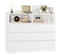 FOREHILL 120cm Comodas y Cajoneras Dormitorio, 6 Cajones, 2 Compartimentos