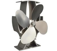 Forest Master - Ventilador de estufa semicalentado superrápido - Ventilador de chimenea eficiente y alimentado por calor para quemadores de leña y quemadores de leña (acero inoxidable)