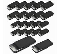 Forever bene Caja Metálica Negra con Tapa Deslizante (2 Tamaños) - Caja Pequeña Push Pull para Manualidades, Tornillos y Taller, Contenedor Metálico de Bolsillo (Pack Mixto) (20 pz.)