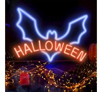 Forever Light Neon PLEXI LED HALLOWEEN, azul, rojo, NNE17. Figura decorativa luminosa, azul, rojo, plástico, universal, LED, USB
