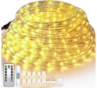 Forever Speed 6M Tubo de LED Manguera Mando a distancia 6 Modos de Brillo Regulable,216 LEDs Tubo LED Manguera Exterior Temporizador,Manguera para Navidad Patio Blanco Cálido
