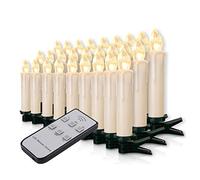 Forever Speed Miafamily, juego de velas de Navidad con 20 o 60 LEDs, inalámbricas, para el árbol de Navidad, con mando a distancia, carcasa blanca, 60er