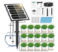 Forever Speed Sistema de Riego Automático Solar 6 Modos con sensor de Agua, Kit de Sistema de Riego por Goteo Automátic con Manguera de 15 M para Jardín, Balcón