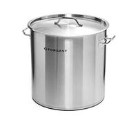 Forgast Olla Alta con Tapa de Acero Inoxidable | Capacidad 21 litros | Diámetro ⌀ 30 cm | La Olla se Puede Utilizar en Todo Tipo de cocinas: eléctrica, Gas e inducción | Aptas para el lavavajillas