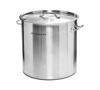 Forgast Olla alta con tapa de Acero Inoxidable | Capacidad 50 litros | Diámetro ⌀ 40 cm | La olla se puede utilizar en todo tipo de cocinas: eléctrica, gas e inducción | Aptas para el lavavajillas