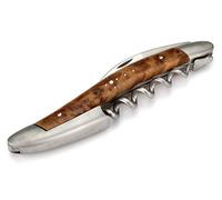 Forge de Laguiole Cuchillo de camarero - Mango Thuja - Acero inoxidable mate - Abridor de vino Sommelier Sacacorchos
